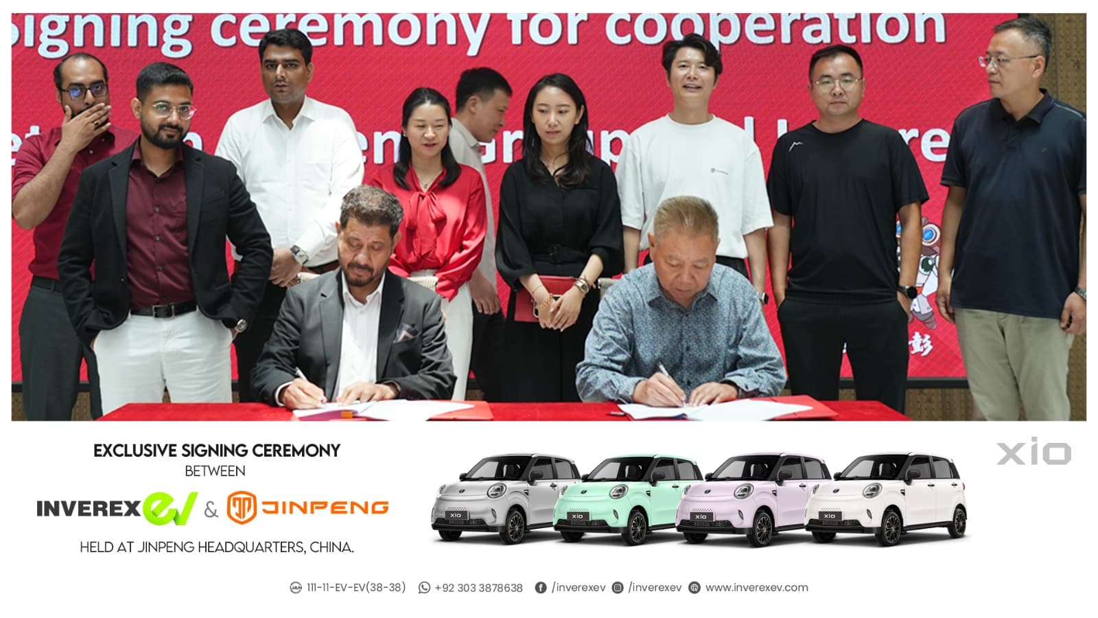 Jinpeng Group and Inverex Sign Exclusive Agency Agreement to Drive EV Innovation in Pakistan
